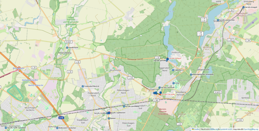Freifunk-Map Diese Karte zeigt alle öffentlichen Freifunk-Zugänge in der S5-Region. Alle Standorte mit dem HaCraFu-Prefix werden direkt von uns betreut.